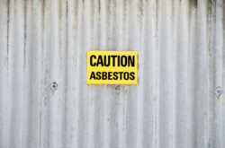 Asbestos warning sign