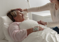 woman in hospital bed