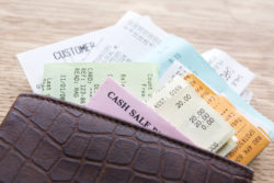 Leather Wallet Containing Receipts