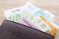 Leather Wallet Containing Receipts