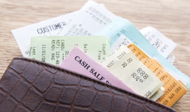 Leather Wallet Containing Receipts