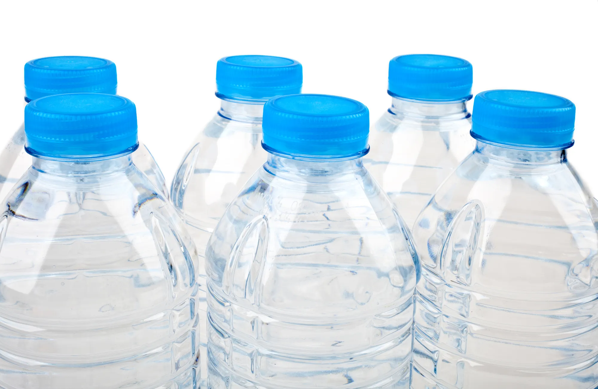 Bottled Water over a white background.