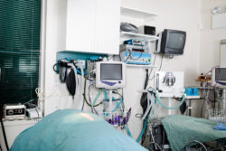 Medical equipments in operating room at a veterinary hospital