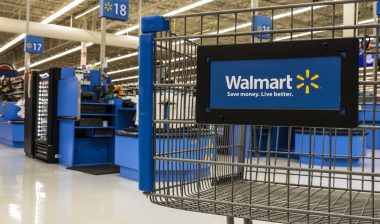 Walmart retail store with shopping cart