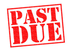 PAST DUE red Rubber Stamp over a white background.