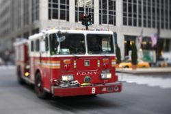 NYFD vehicle in midtown Manhattan