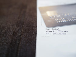 Shopping Receipt with cCedit card close up