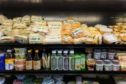 deli case with Kombucha