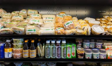 deli case with Kombucha