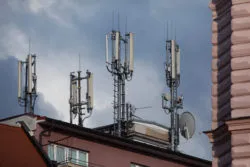 Cell sites on the roof in Olomouc, Czech Republic.