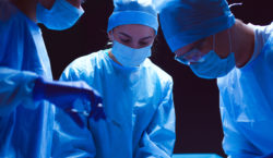 Bair Hugger warming blanket surgeons in surgery