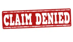 Claim denied grunge rubber stamp on white background, vector illustration