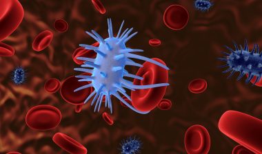 Virus attacking blood cells
