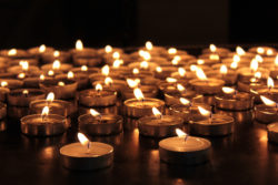 burning memorial candles