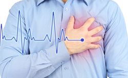 Man having chest pain - heart attack