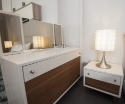 furniture appliance injury dresser and side table in showroom