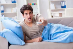 Samsung plasma TV man watching TV