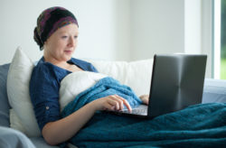 Tasigna leukemia cancer patient with laptop