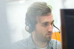 Harman Audio customer service rep at work