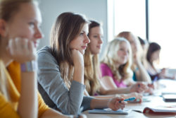 students in a college class