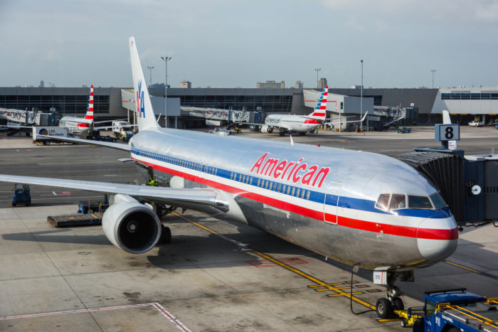 American Airlines plane at an airport