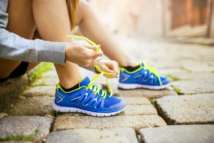 athlete wearing new balance shoes