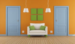 Two interior doors and a chair