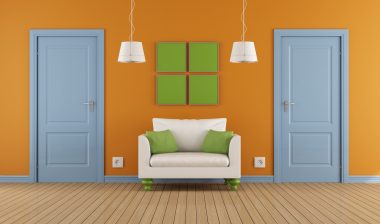 Two interior doors and a chair