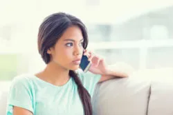 annoyed woman on phone