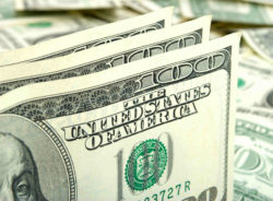 Close up of hundred dollar bills
