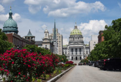 Pennsylvania state capitol and surrounding buildings