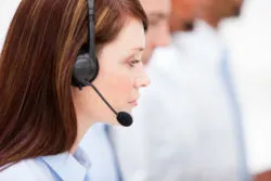 Telephone operators in a call center