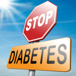 Street signs saying "diabetes" and "stop"