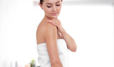 Woman after shower in towel