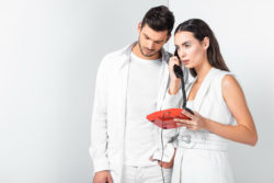Couple on phone