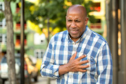 Man having chest pain