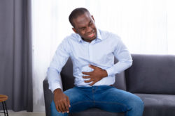 Man with stomach pain