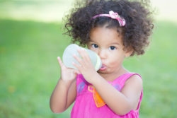 Toddler drinking out of bottle