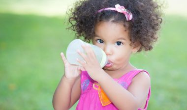 Toddler drinking out of bottle