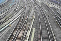 View of train tracks from above