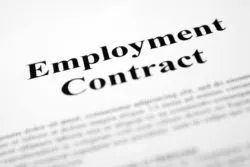 Close up of employment contract