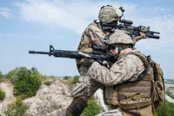 Members of the military in combat