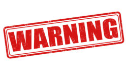 Warning stamp in red