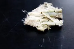 Asbestos fibers on black background
