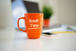 Break time coffee cup