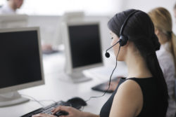 California customer service representative records phone calls.