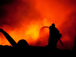 Fireman fights fire