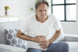 Man with stomach pain