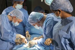 Medical team operating