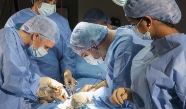 Medical team operating